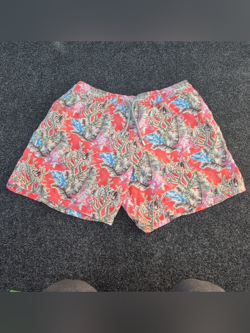 Vilebrequin Swim Trunks Mens Extra Large Mesh Coral Reef Star Fish Print Shorts